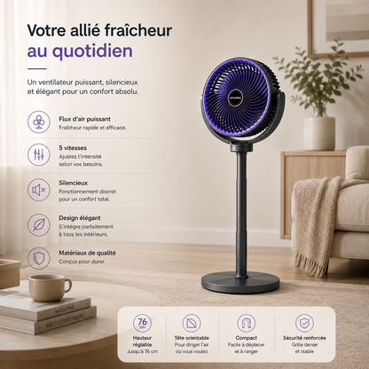 Ventilateur d'air frais ❄️ - Télescopique 3-en-1