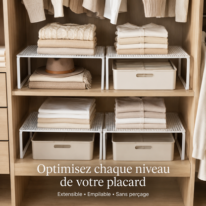 Étagère de placard extensible empilable