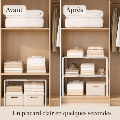 Étagère de placard extensible empilable
