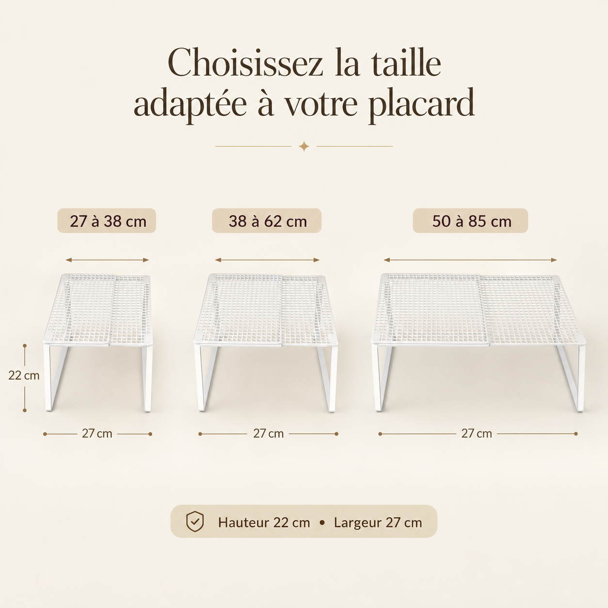 Étagère de placard extensible empilable