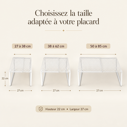 Étagère de placard extensible empilable