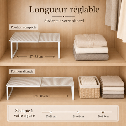 Étagère de placard extensible empilable