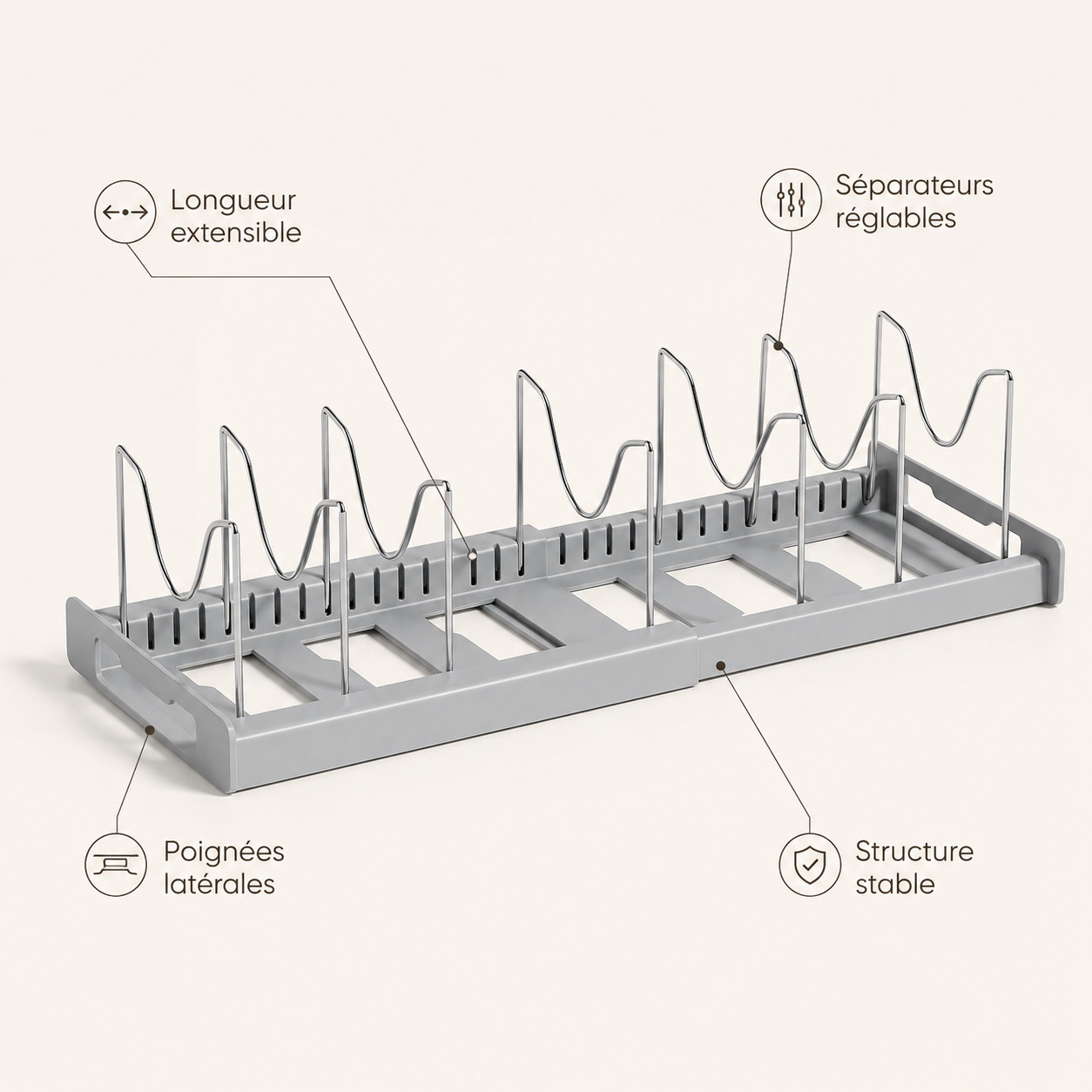 Organisateur Extensible Poêles & Couvercles